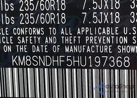 2017 Hyundai Santa Fe Se from USA, damaged, VIN KM8SNDHF5HU197368